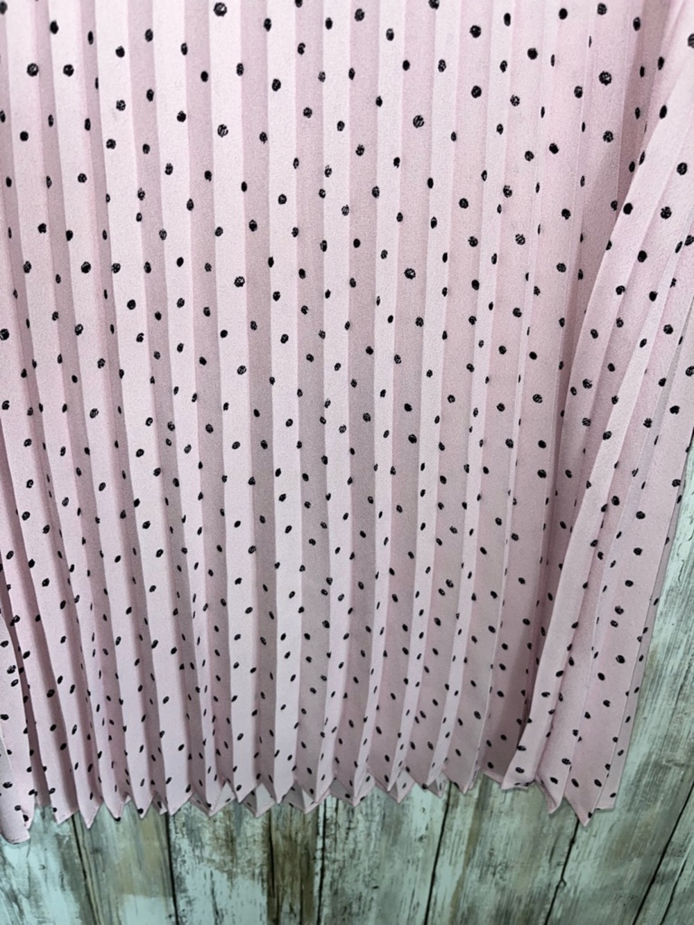 Maurices Polka Dot Pleated Tank Top Small Pink Ruffle Sleeve Feminine Blouse - Picture 5 of 6
